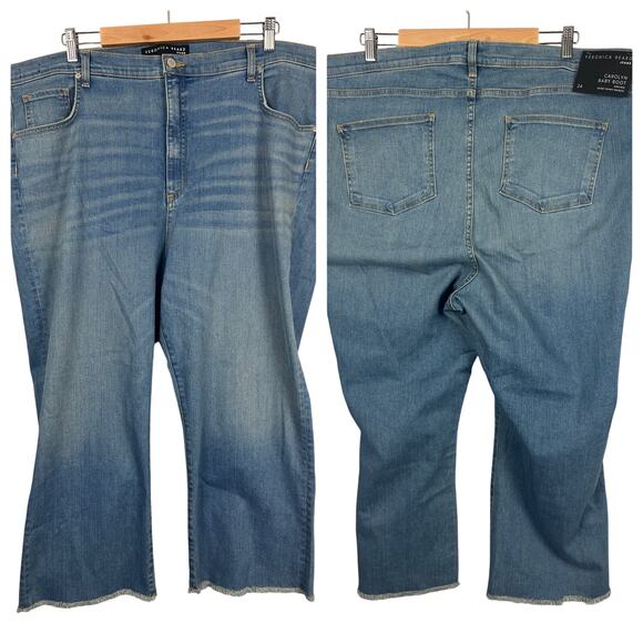 NWT Veronica Beard Women’s 24 Carolyn Baby Boot Jeans Raw Hem High Rise Grotto‎ - Picture 1 of 15